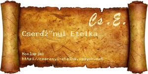 Cserényi Etelka névjegykártya